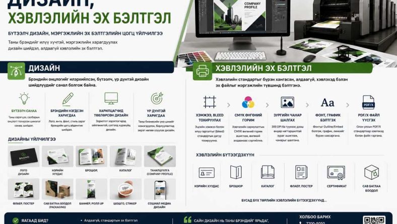 Дизайн, хэвлэлийн эх бэлтгэл гэж юу вэ?